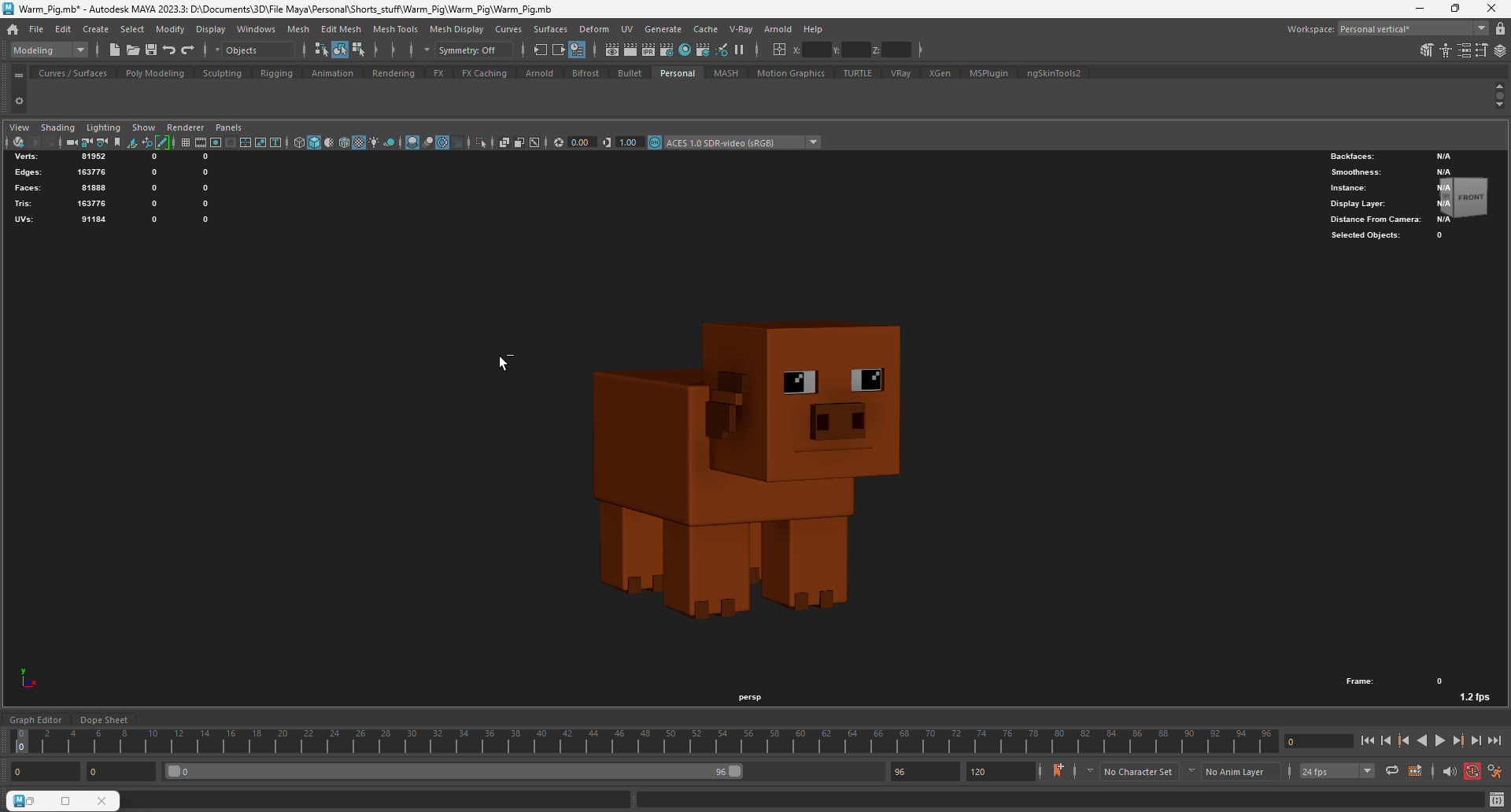 Minecraft Warm Pig Low-poly 3D model_6