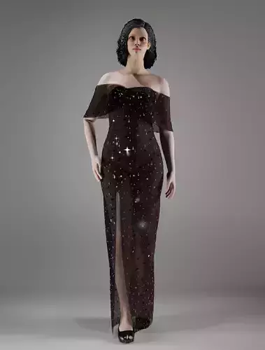 rhimestone dress 3D print model