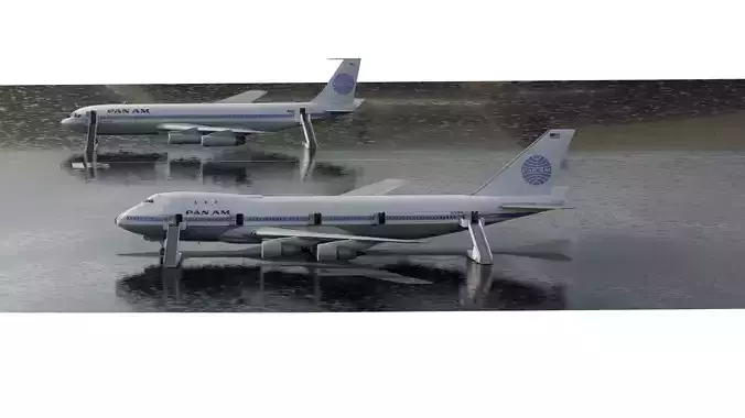 PAN AM 1970 Boeing 707 and 747