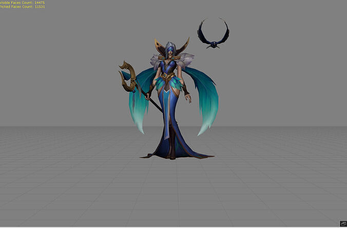 Pharsa Indigo Aviatrix Low-poly 3D model
