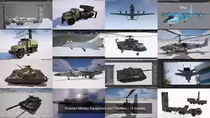 Russian Military Equipment and Facilities 3D Model Collection