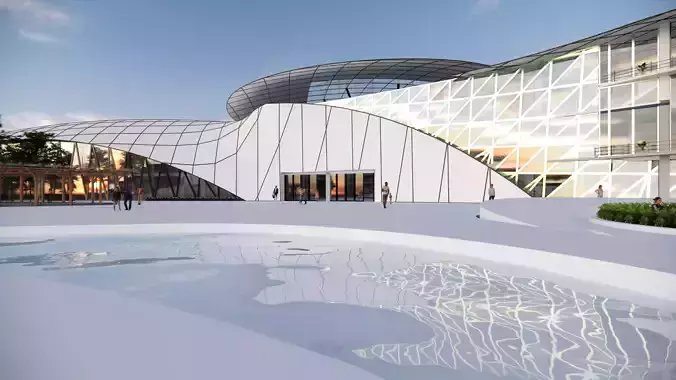 Modern Convention Center Exterior Design 3D model