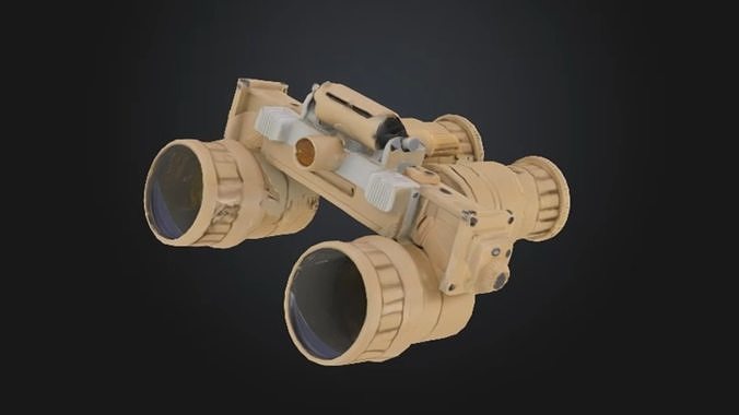 tan binocular  night vision ground panoramic airsoft scope 3D model