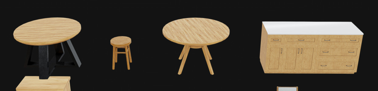 Furniture Pack 08 Low-poly 3D model_6