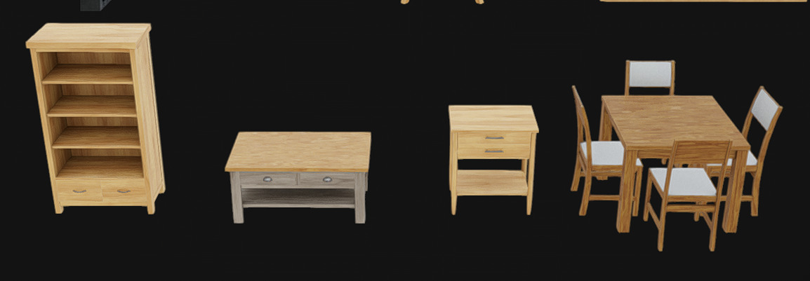 Furniture Pack 08 Low-poly 3D model_7