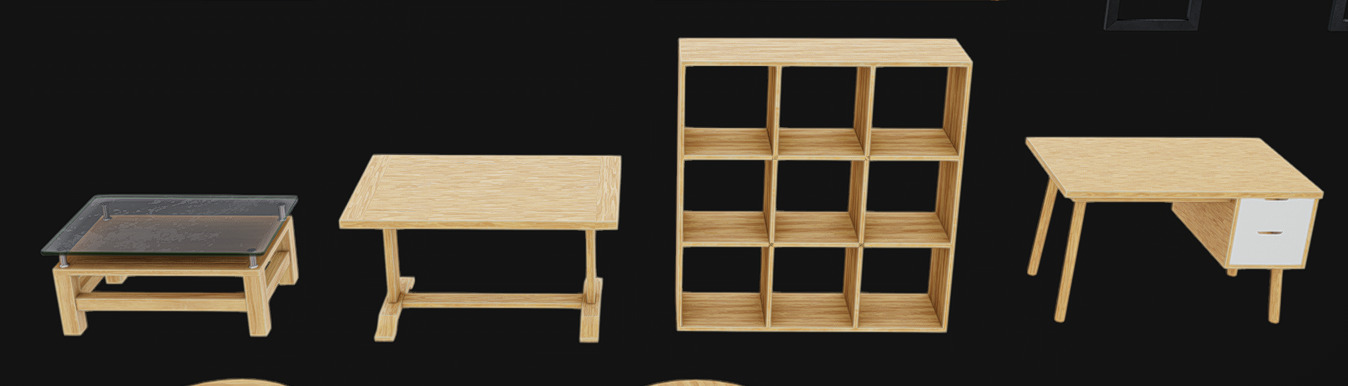 Furniture Pack 08 Low-poly 3D model_5