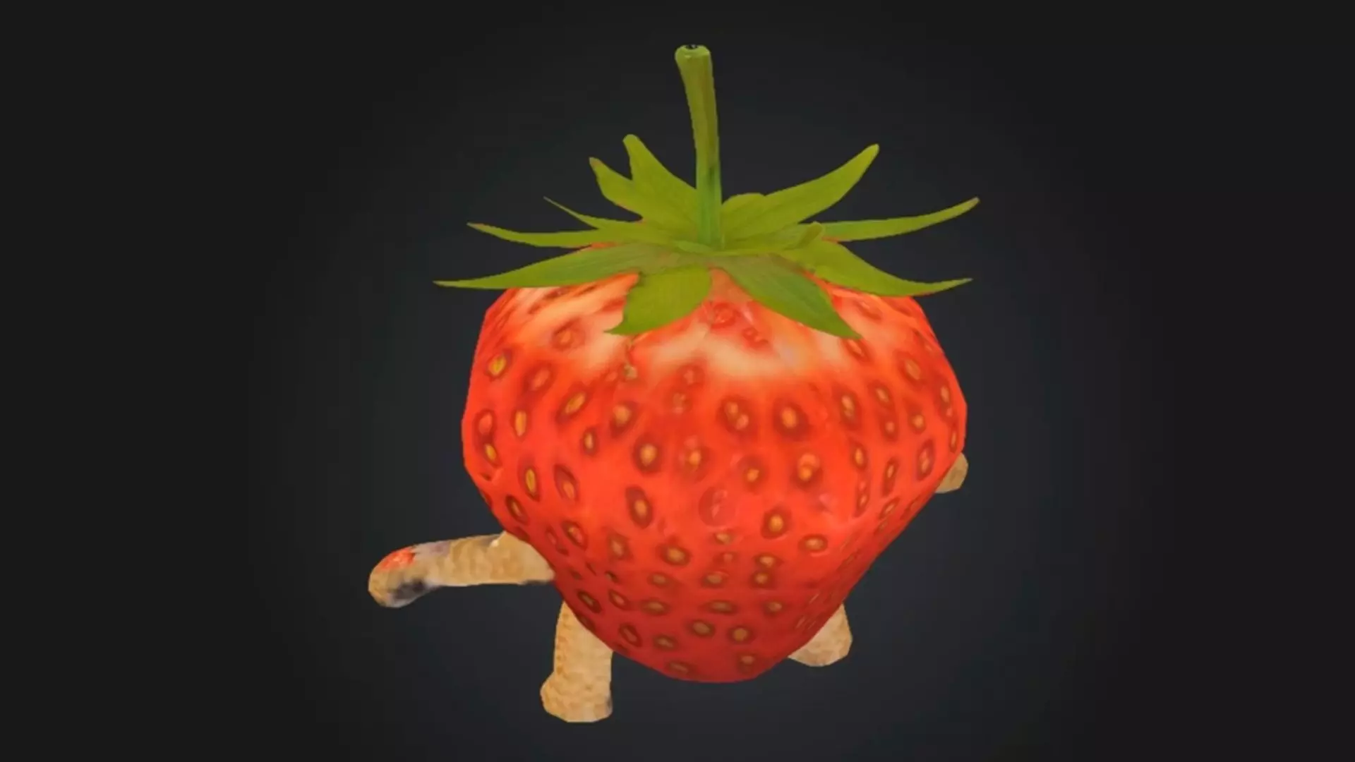Strawberry Cat Meme Figurine STL OBJ 3D model