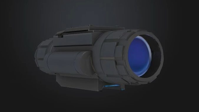 Monocular Night Vision Scope STL OBJ 3D model