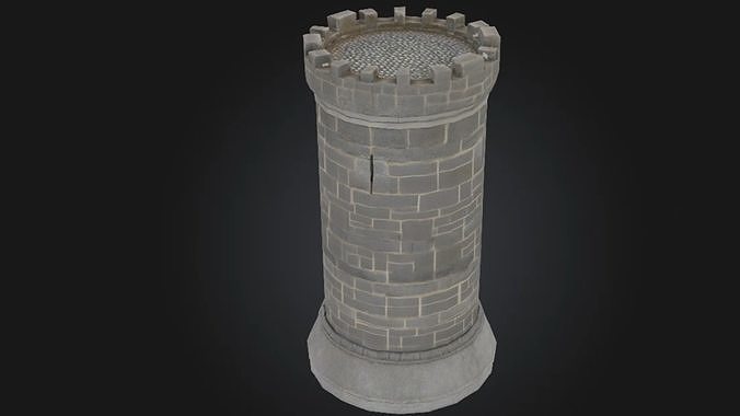 Medieval Rook Tower Defense STL OBJ 3D model