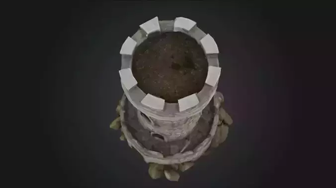 Medieval Rock Outpost Watchtower STL OBJ