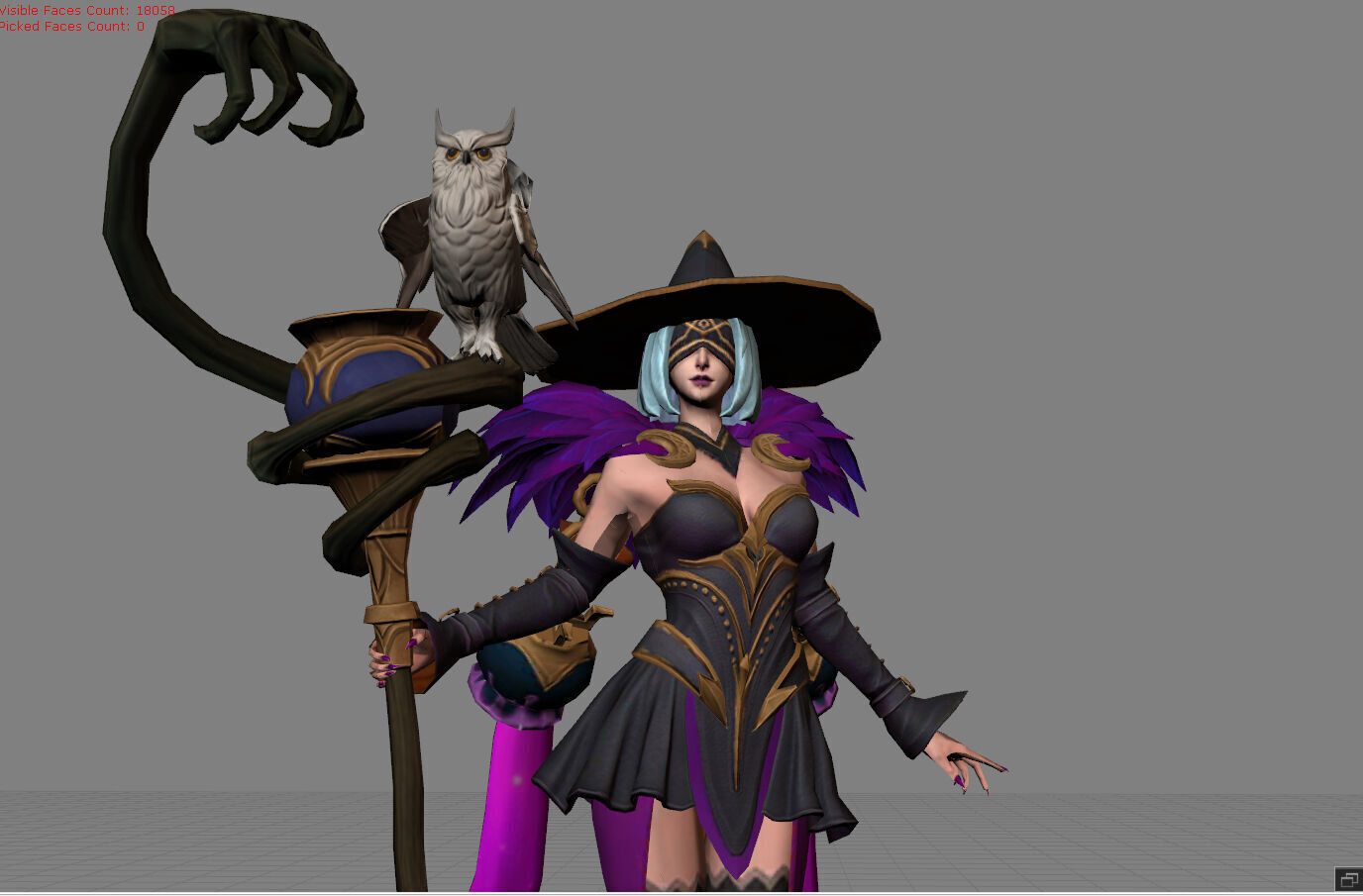 Pharsa Enchanting Witch Low-poly 3D model_11