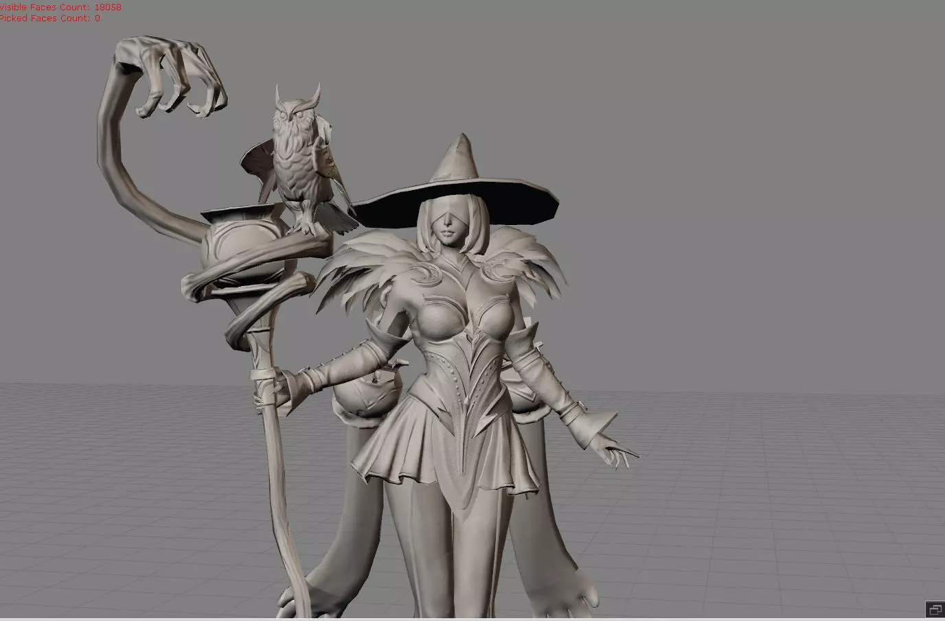 Pharsa Enchanting Witch Low-poly 3D model_0