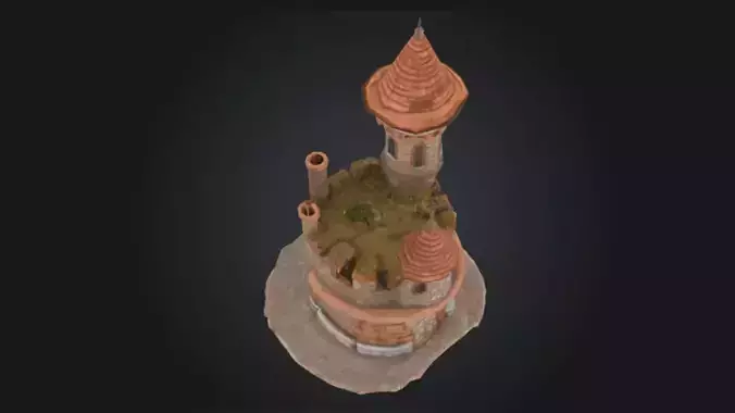 Medieval Defense Stone Tower STL OBJ