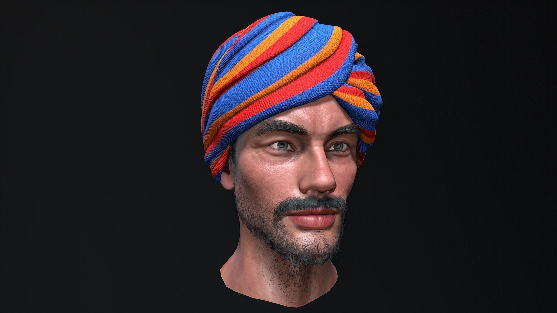 indian character Low-poly 3D model_1
