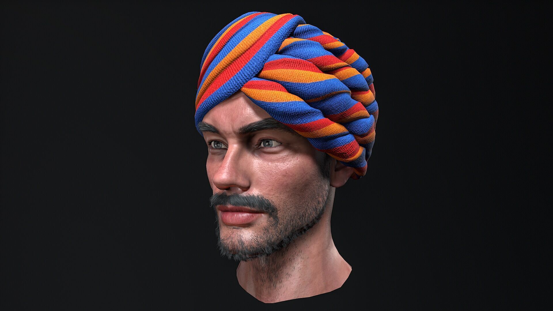 indian character Low-poly 3D model_2