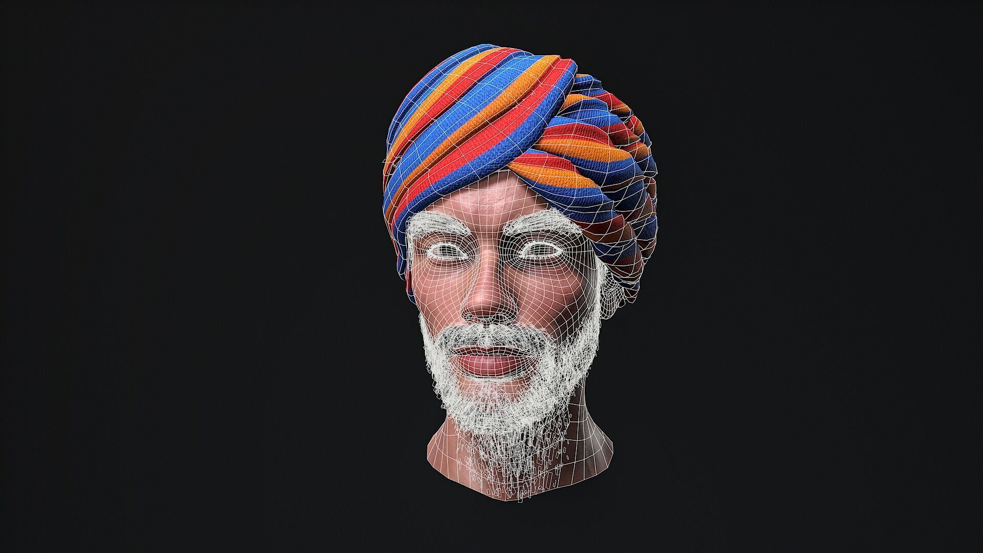 indian character Low-poly 3D model_8
