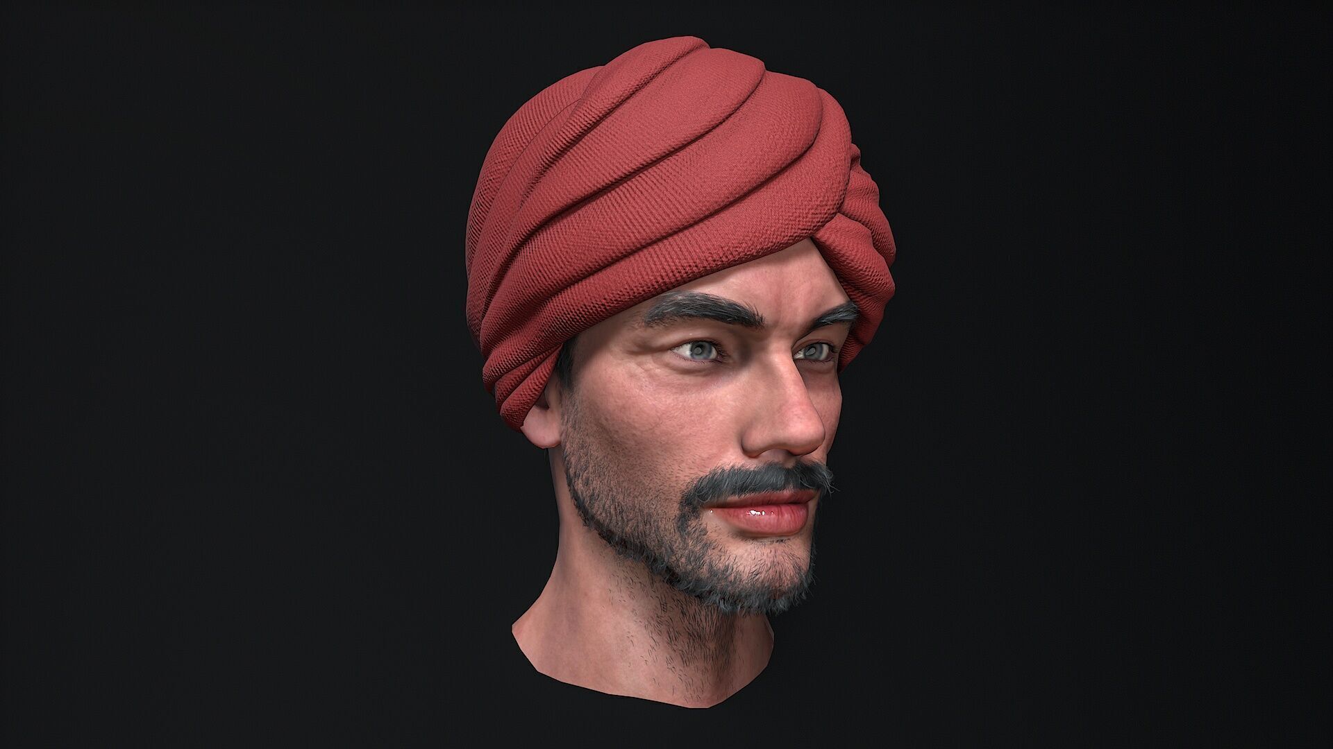 indian character Low-poly 3D model_6