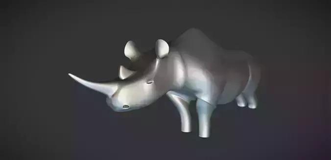 Figurine Rhino 3D print model