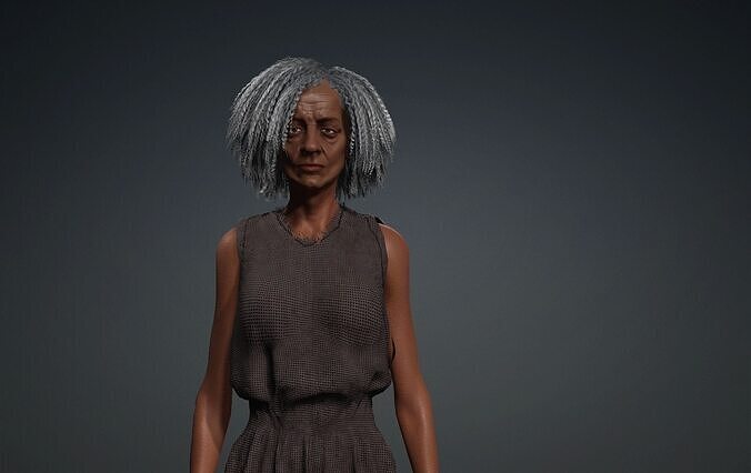 Old Black Woman 3D model