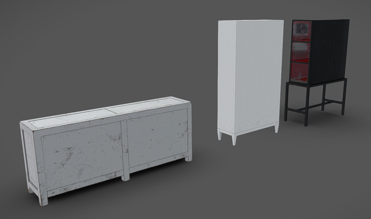 Furniture Pack 09 Low-poly 3D model_7