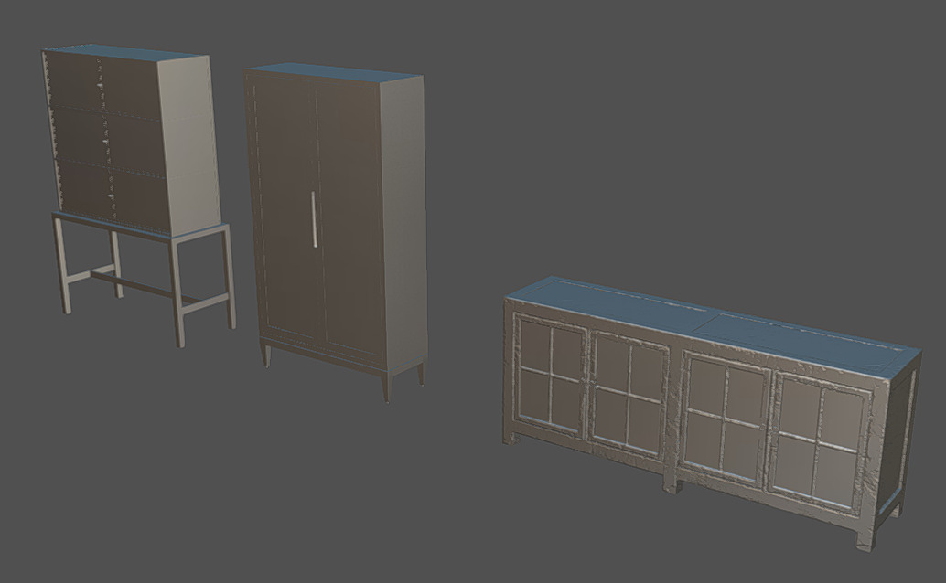 Furniture Pack 09 Low-poly 3D model_10