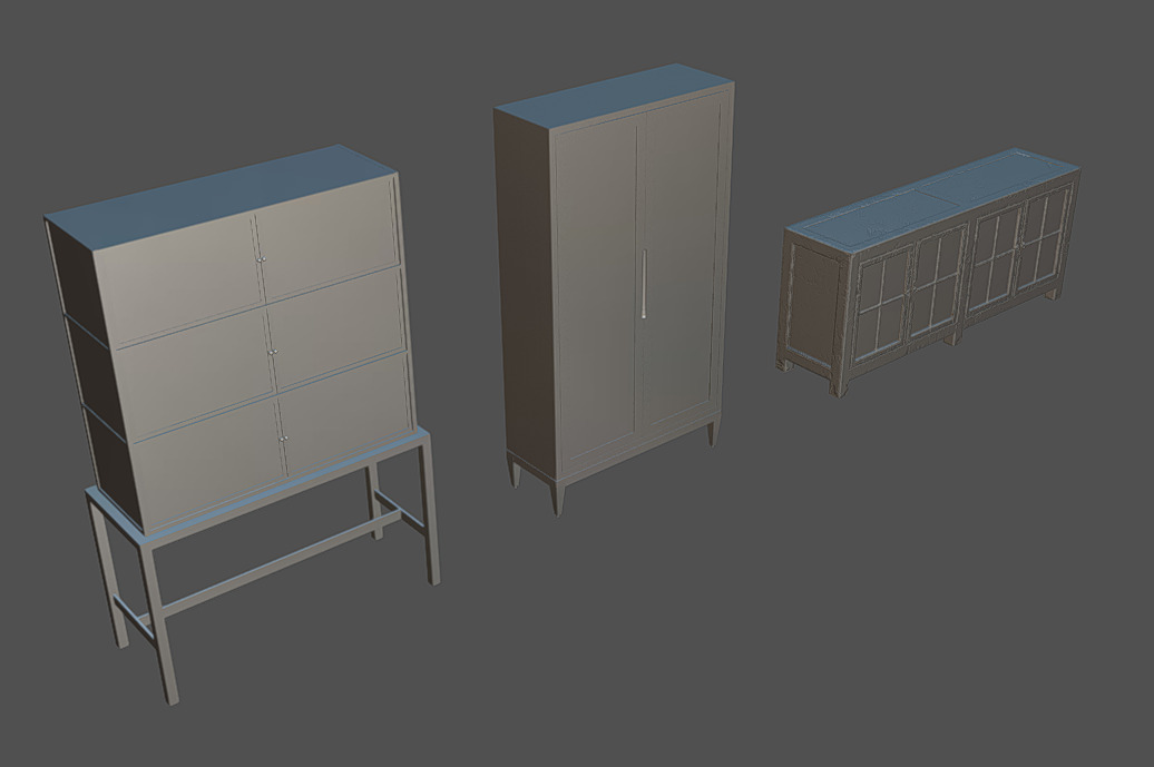 Furniture Pack 09 Low-poly 3D model_9