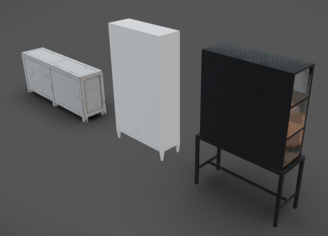 Furniture Pack 09 Low-poly 3D model_8