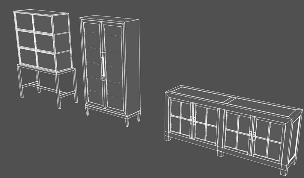Furniture Pack 09 Low-poly 3D model_11