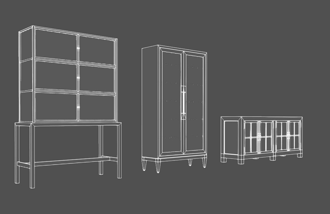 Furniture Pack 09 Low-poly 3D model_12