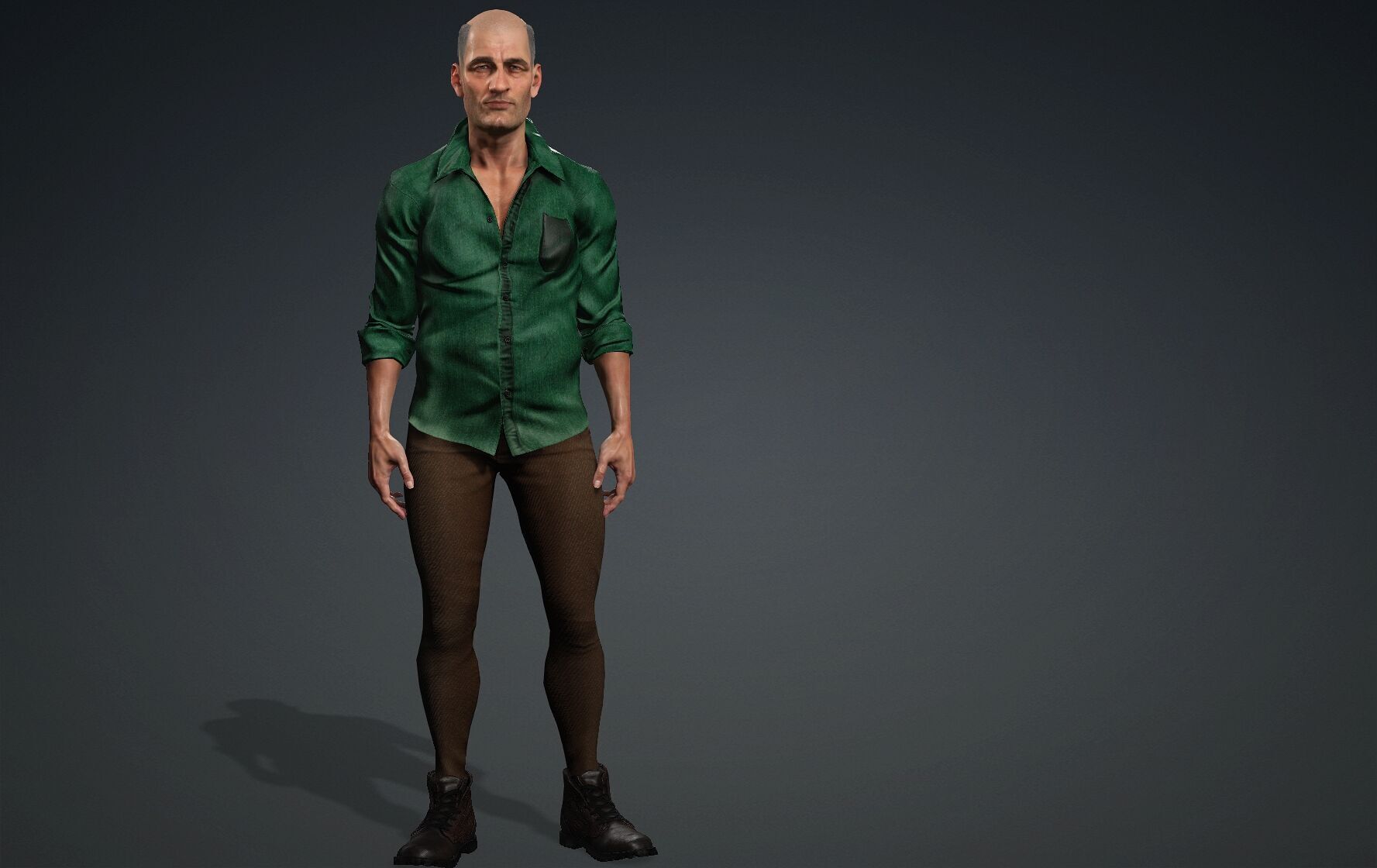 Worker Middle aged 3D model_1