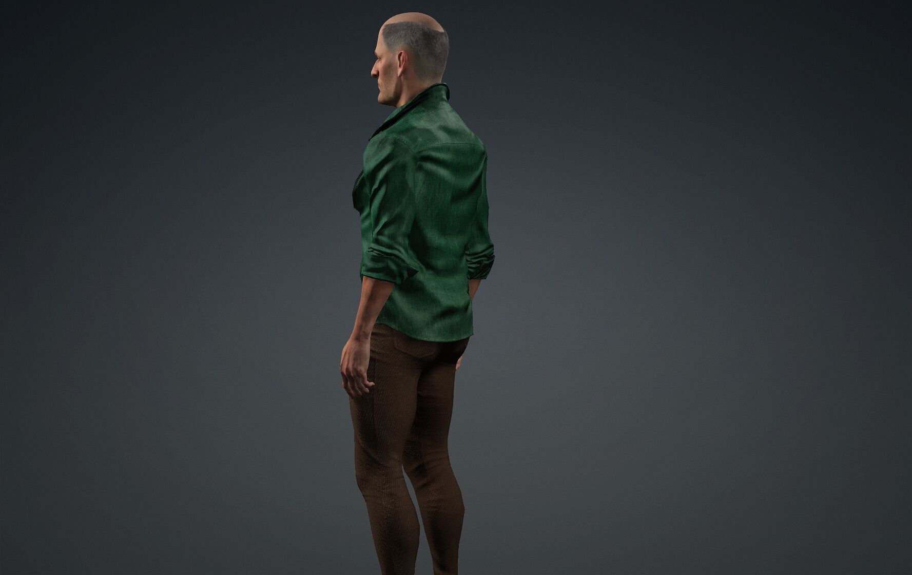 Worker Middle aged 3D model_4