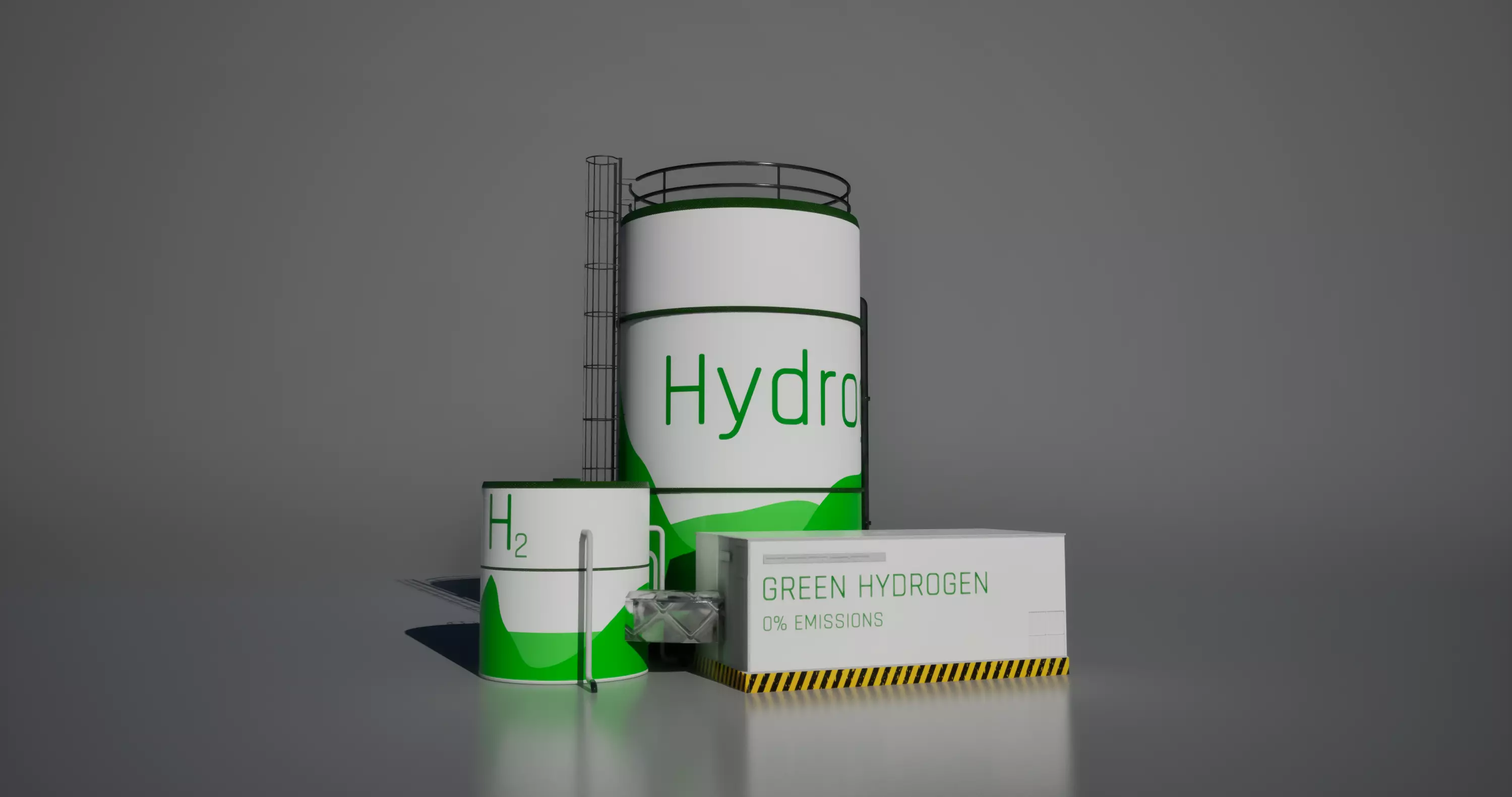 Hydrogen Green energy station 3D model