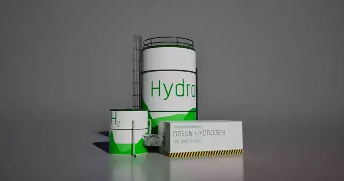 Hydrogen Green energy station 3D model