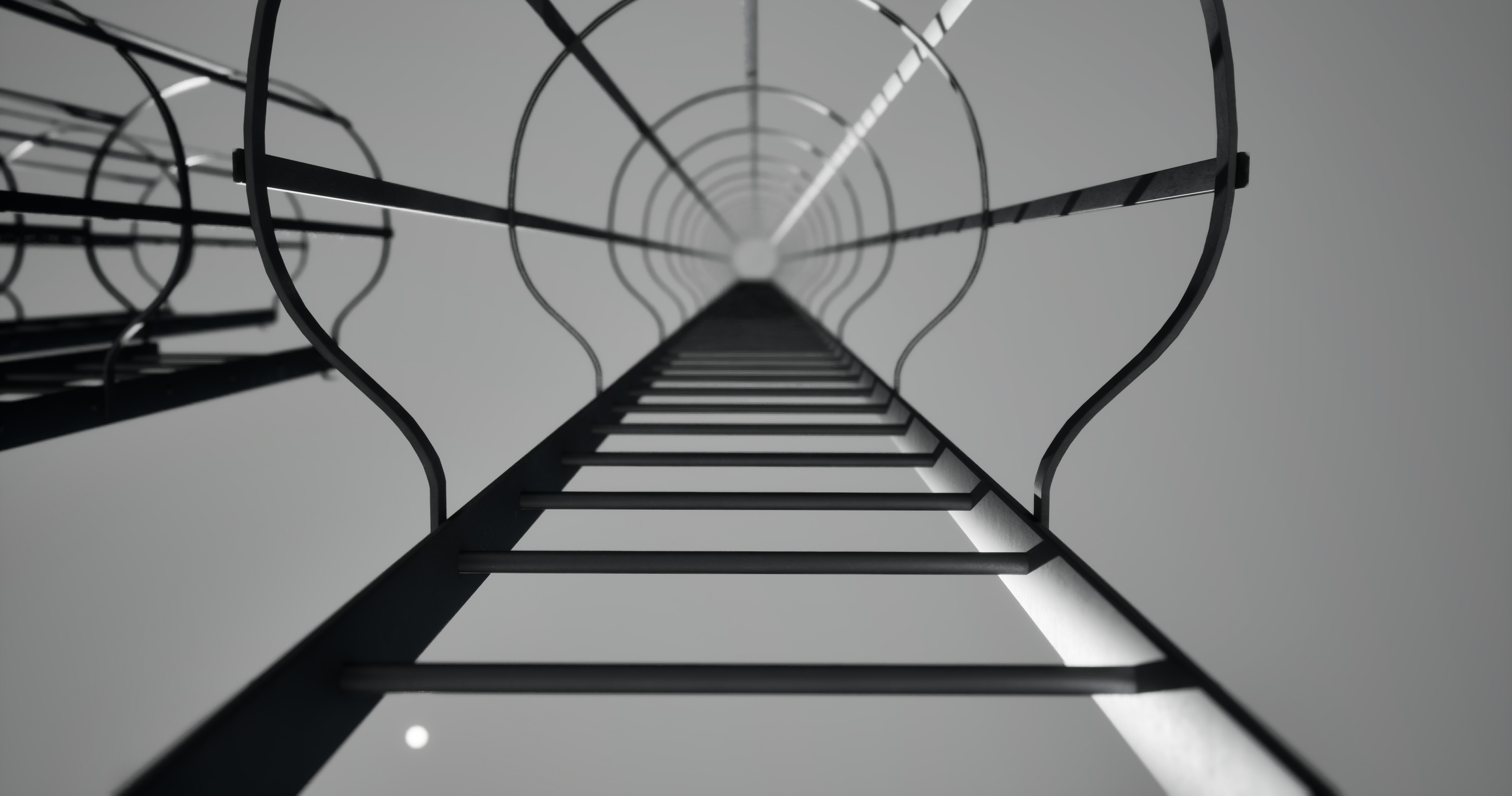 Three tunnel safety ladders 3D model_4