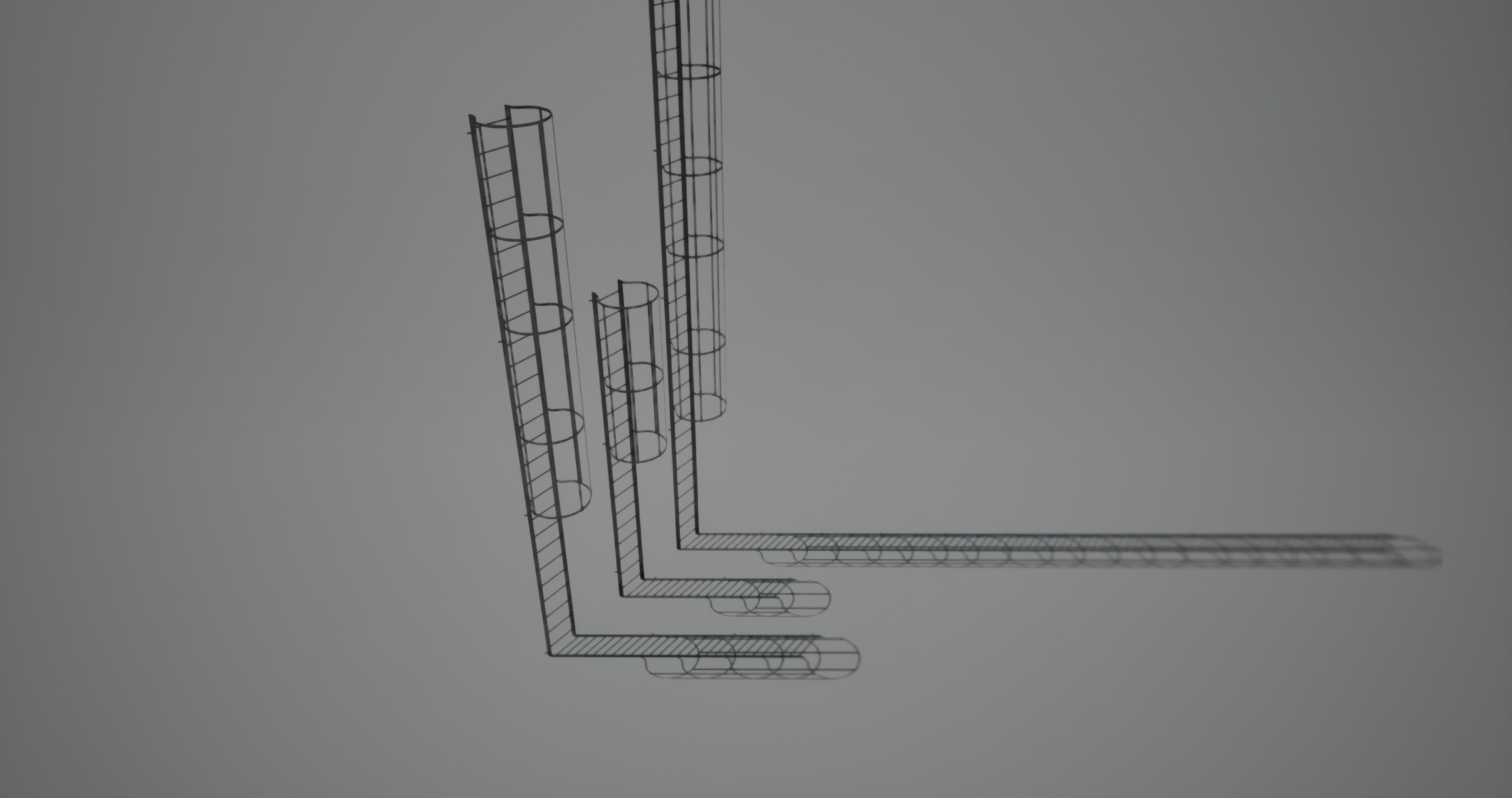 Three tunnel safety ladders 3D model_13