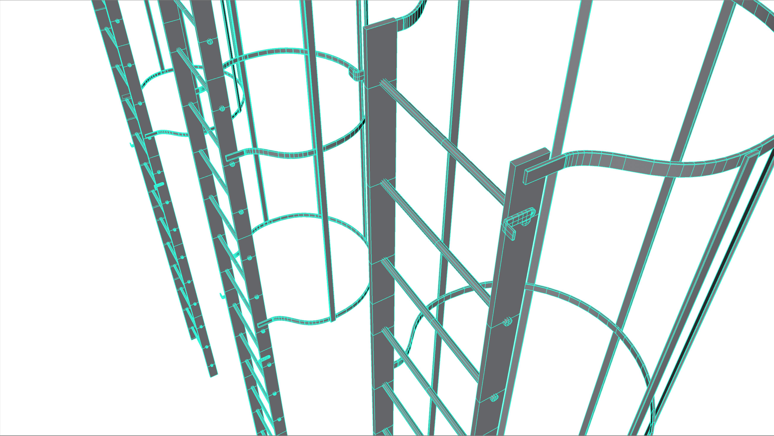 Three tunnel safety ladders 3D model_6