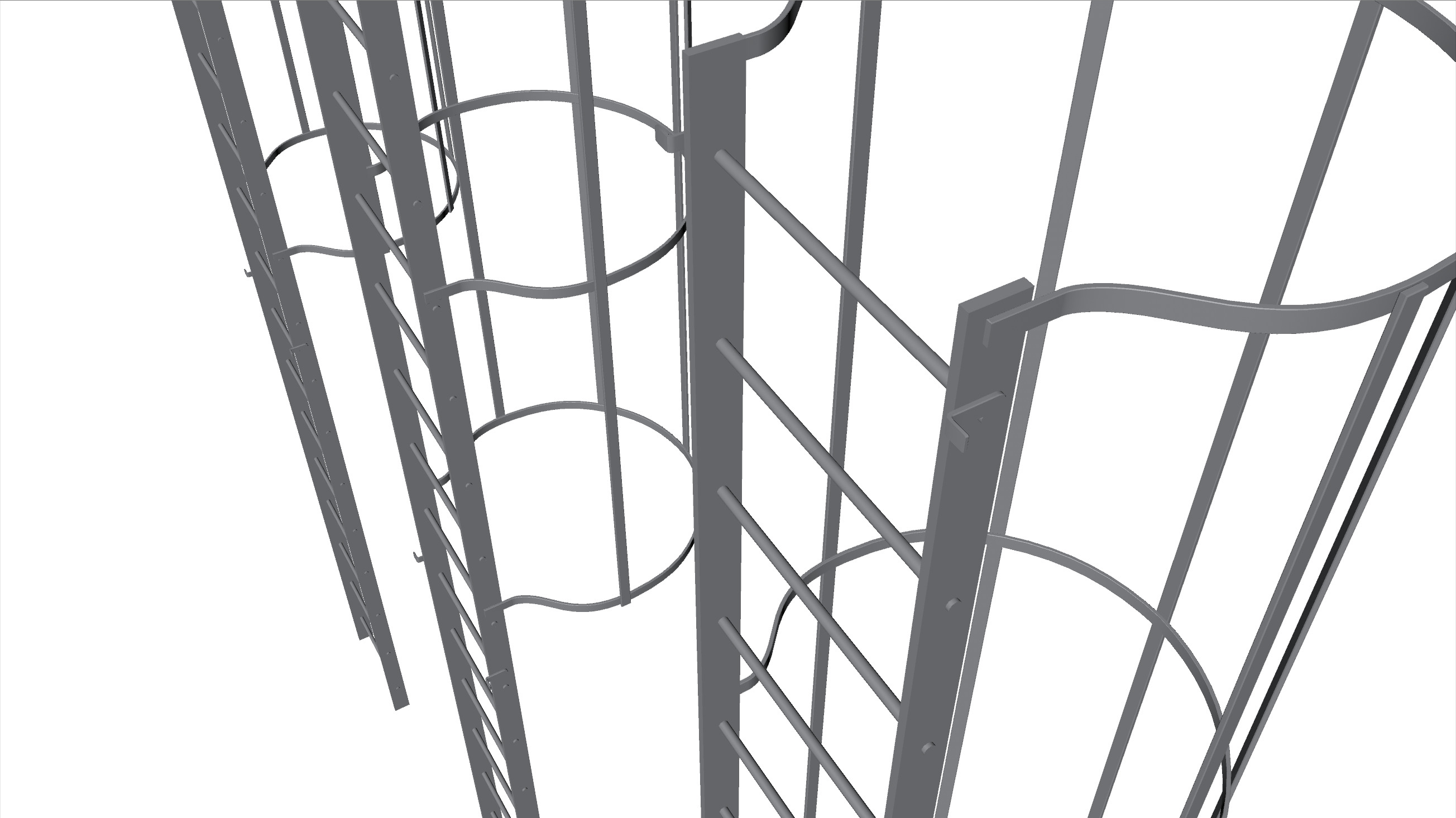 Three tunnel safety ladders 3D model_5