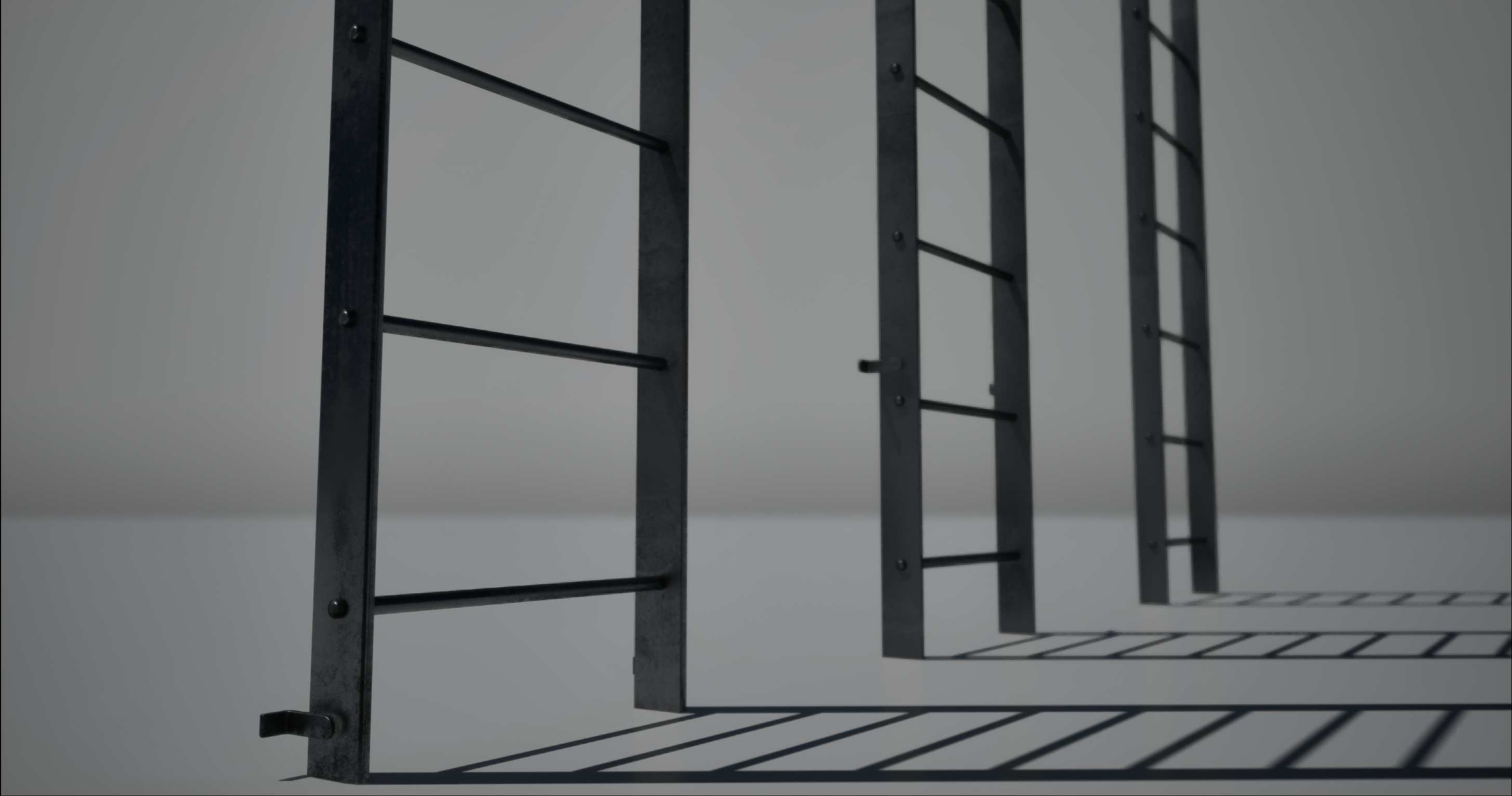 Three tunnel safety ladders 3D model_2