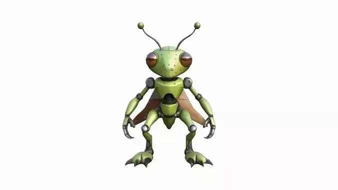 3d Render Steampunk Grasshopper Robot