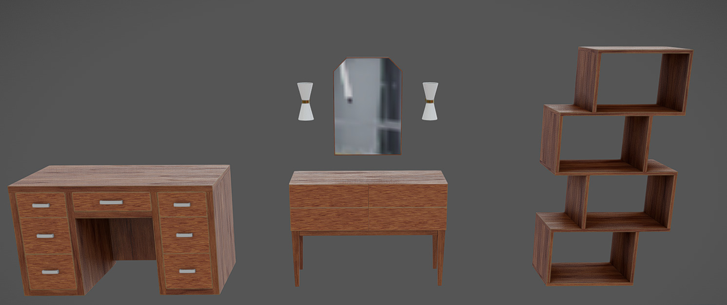 Furniture Pack 10 Low-poly 3D model_5