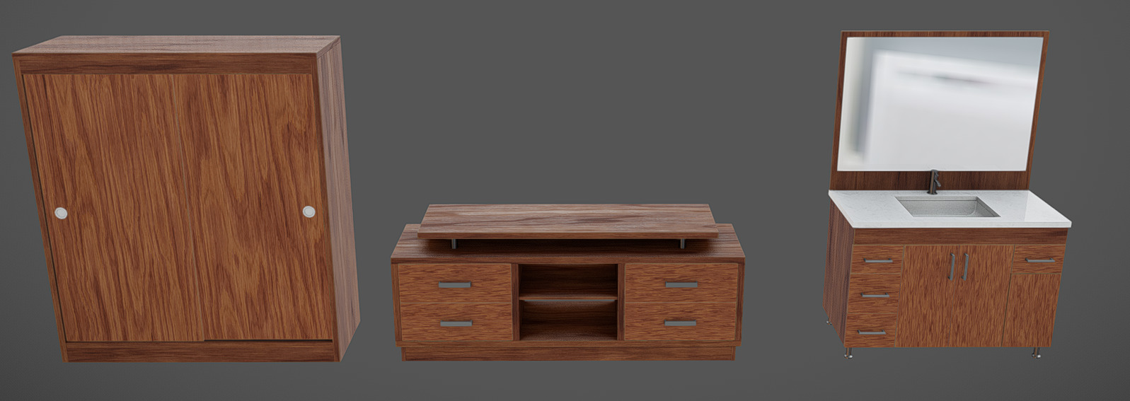 Furniture Pack 10 Low-poly 3D model_6