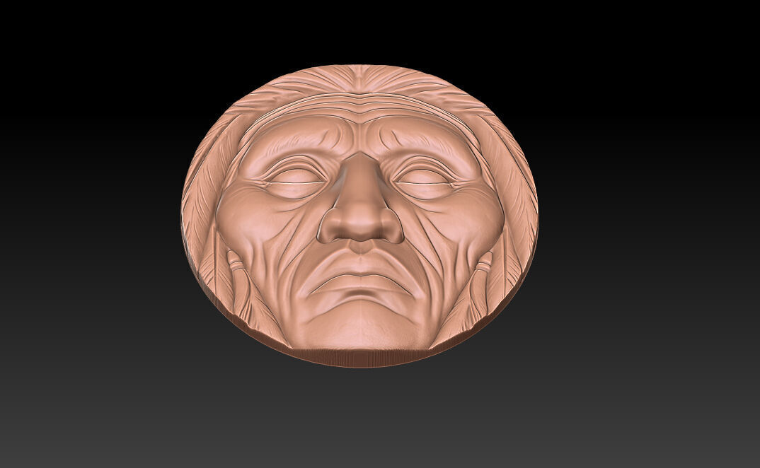 Native American Face Model   CNC 3D print model_12