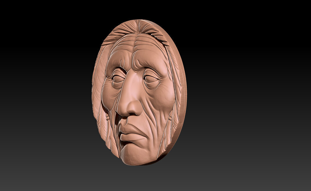 Native American Face Model   CNC 3D print model_9