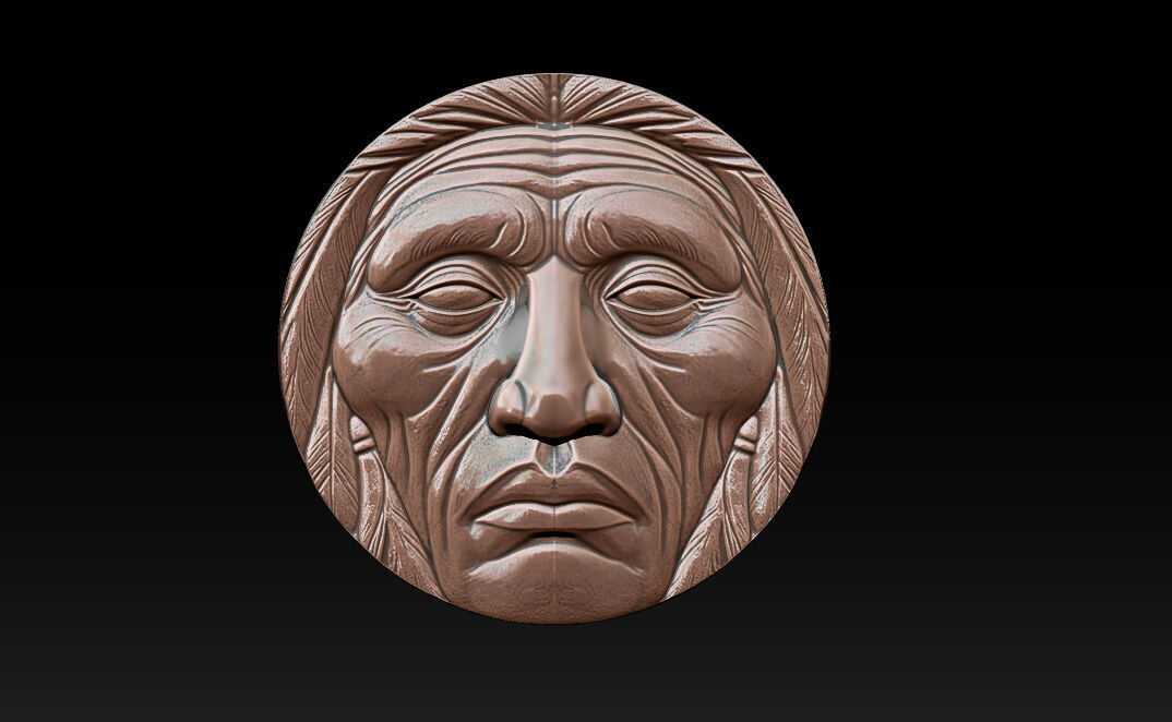 Native American Face Model   CNC 3D print model_4