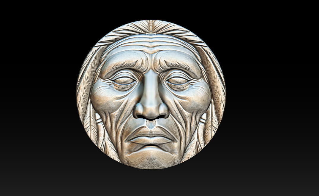Native American Face Model   CNC 3D print model_7