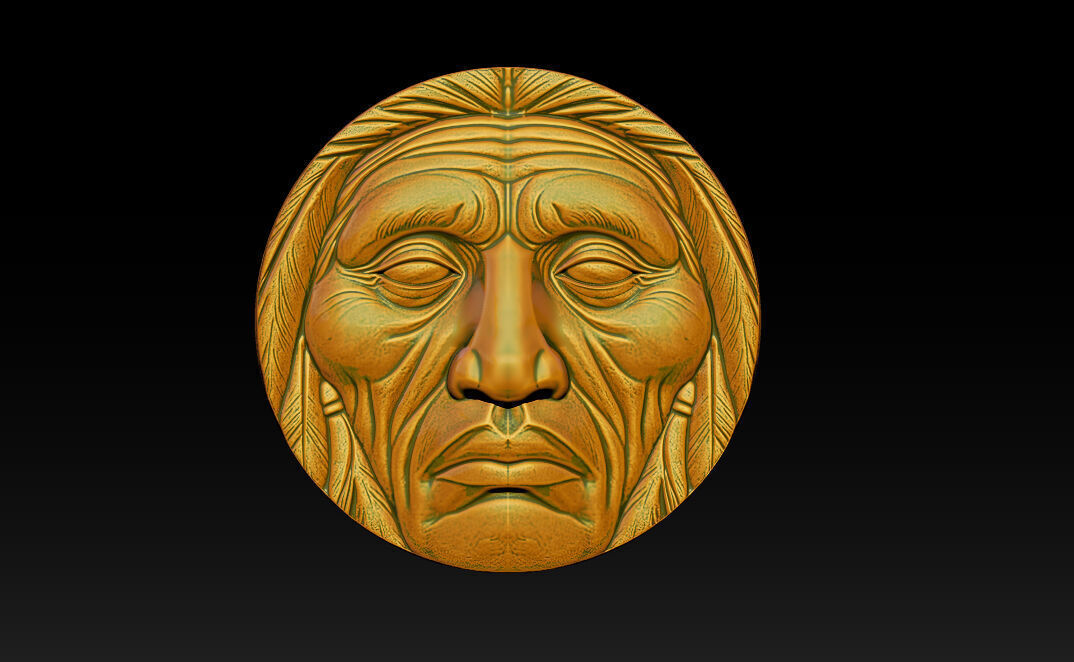 Native American Face Model   CNC 3D print model_5