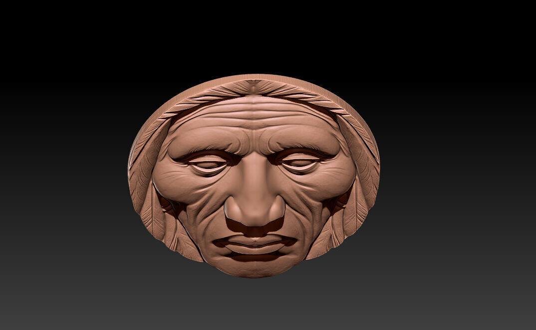 Native American Face Model   CNC 3D print model_11