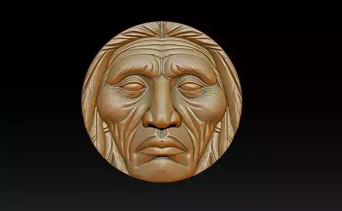 Native American Face Model   CNC 3D print model