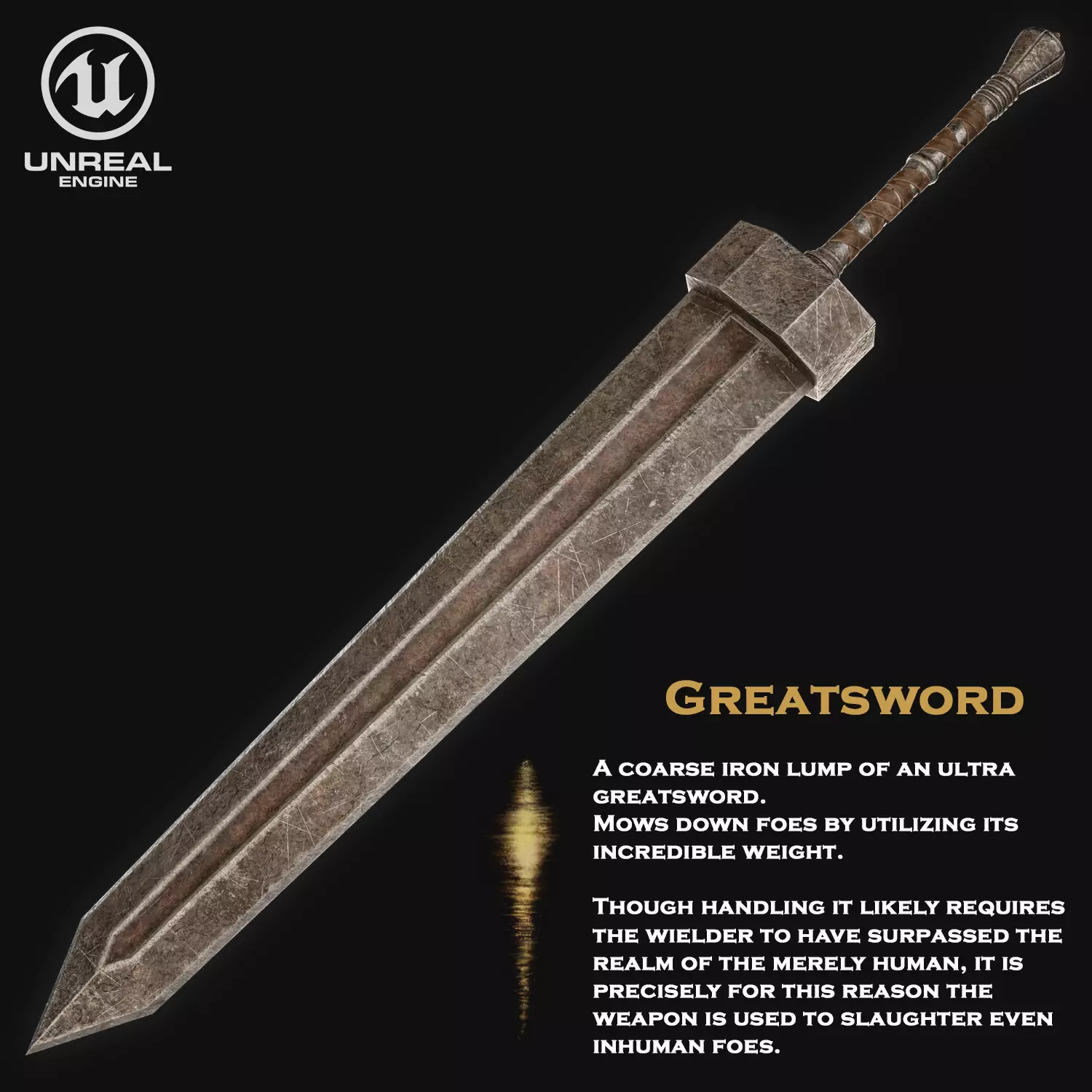 Guts GREATSWORD remastered from Elden Ring Fan Model Low-poly 3D model_0
