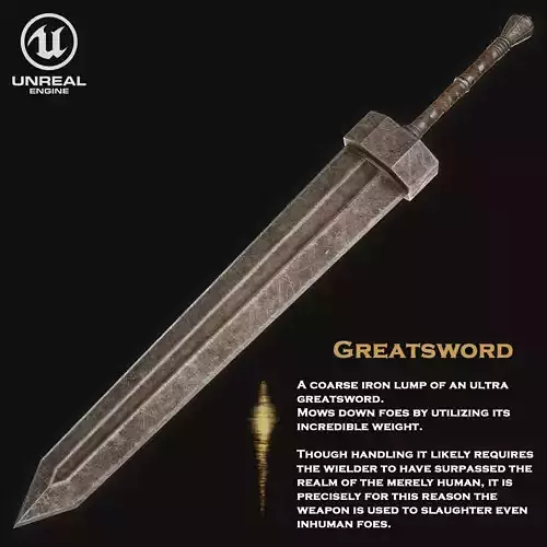 Guts GREATSWORD remastered from Elden Ring Fan Model Low-poly 3D model
